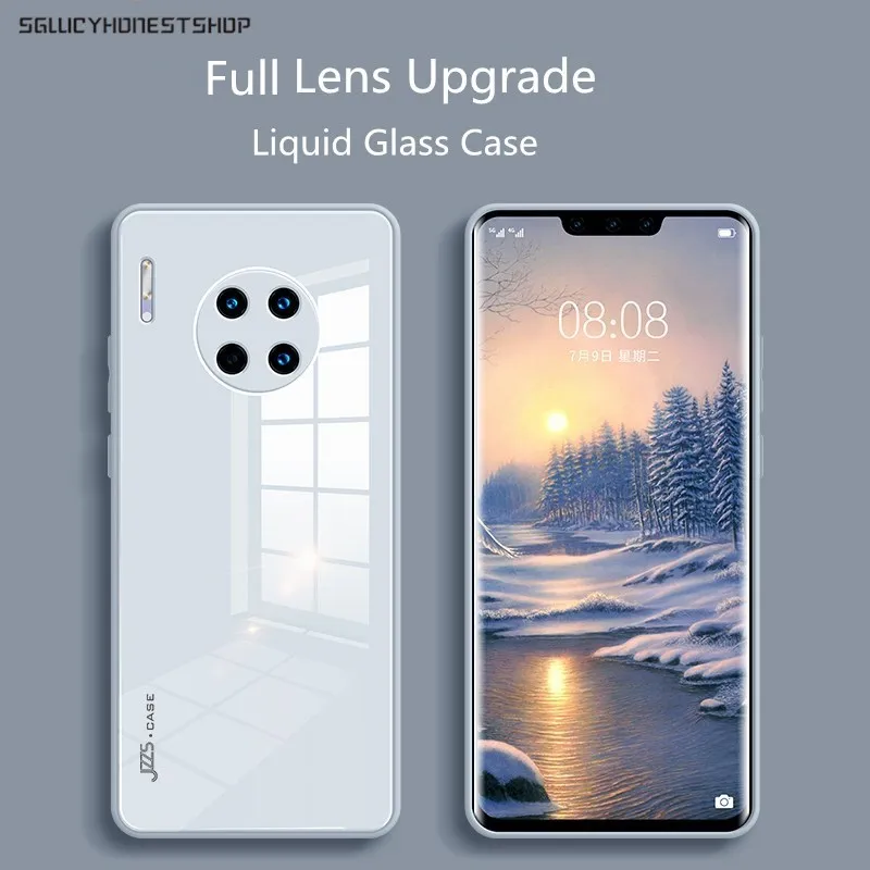 

Original Liquid Tempered Glass Case For HuaWei Mate 30 20 Pro P40 Pro Plus P30 Pro Honor X10 Cell Phone Lens Protection Cover