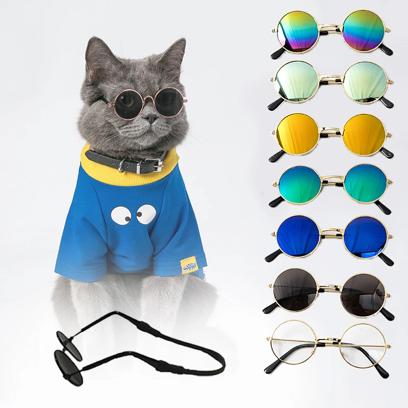 Glasses For a Cat Pet Products Goods For Animals Dog Accessories Cool Funny The Kitten Lenses Sun Photo Props Colored Sunglasses