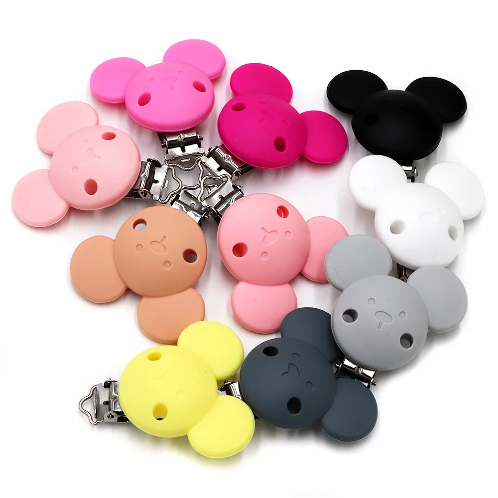 BOBO.BOX 1pc Perline di Silicone Mouse Ciuccio Pinze Accessori FAI DA TE Clip Per Bambini Catena Porta Capezzoli Succhietto Allattamento Clip di Silicone Giocattolo