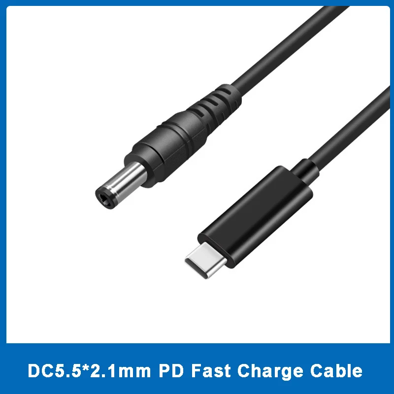 Usb tipo c a 5.5*2.1mm adaptador de carregador de energia conector usb c pd portátil cabo de carregamento para asus lenovo toshiba carregador