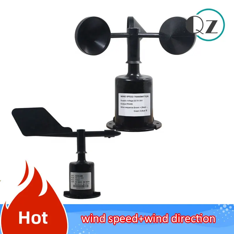 30m/s Polycarbon wind direction and wind speed sensor 8 direction Weather station outdoor sensor 3 cup anemometer RS485 4-20MA