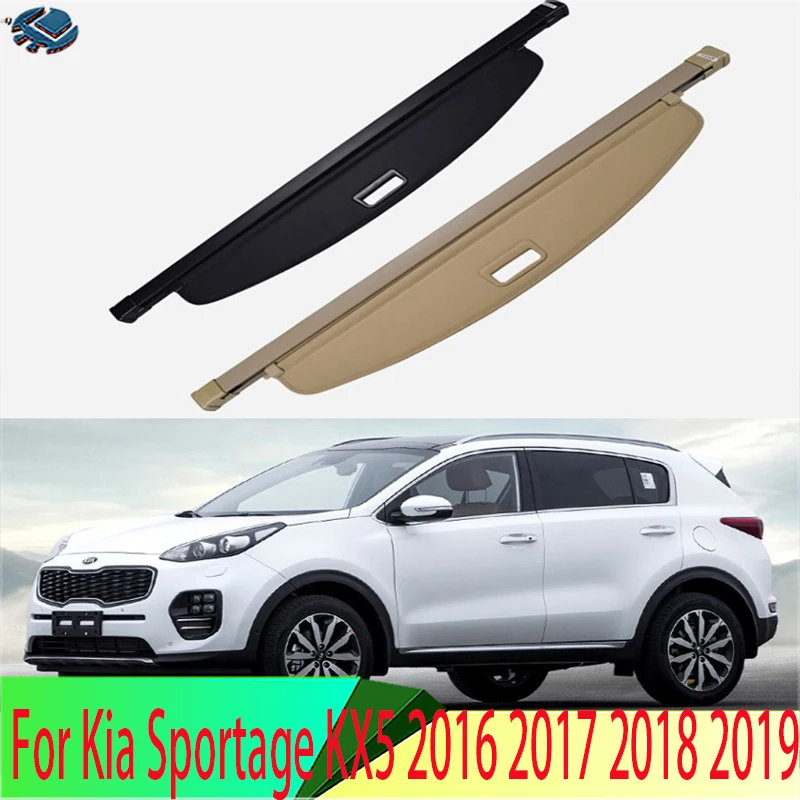 

Для Kia Sportage KX5 2016 2017 2018 2019 алюминиевая + холщовая задняя крышка для груза защитный экран для багажника защитные аксессуары