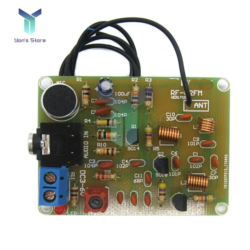 88-108MHz FM Transmitter Module Electronic DIY Kits Frequency Wireless Microphone Transmitter Board Parts DC 3-6V FM Module