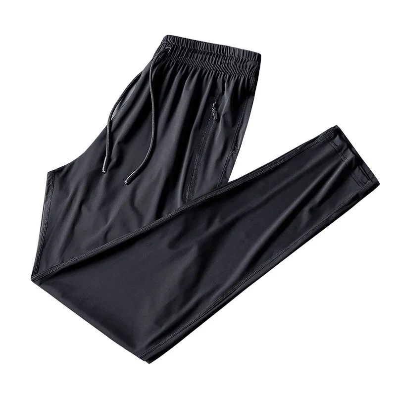 Men's Ice Silk Straight Pants, Quick-Drying Sports Pants, Men Long Pants, Big Size Cool Running Pants