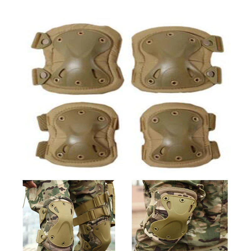 4pcs Tactical knee pads and elbow pads CS outdoor mountaineering and cycling sports protective gear tactical knee pads