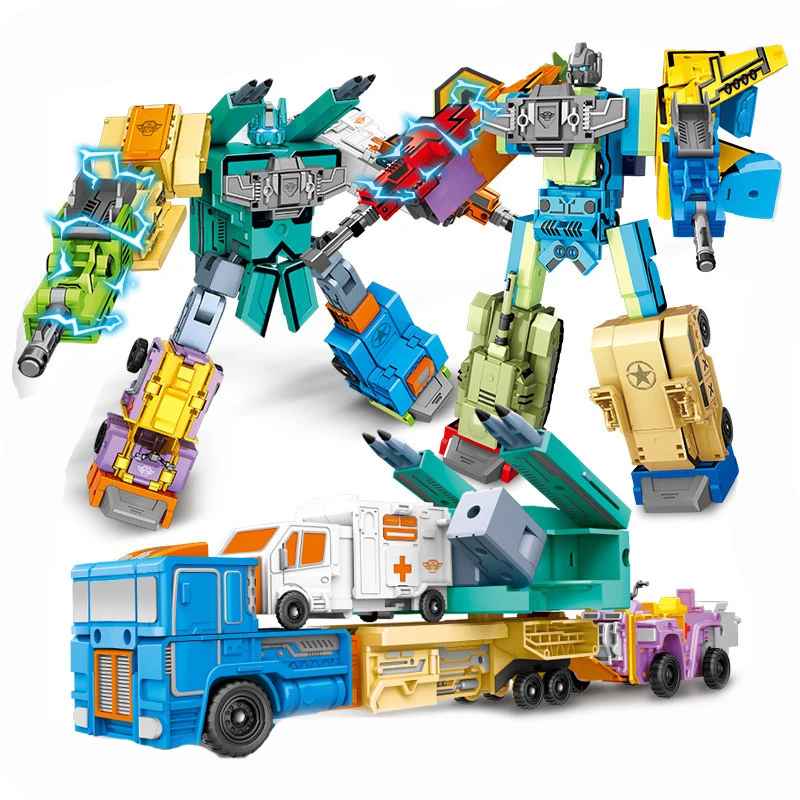 

DIY Building Blocks Assembling Brick Transformation Robot Number Deform Car Creative Educational Toys For Children Kids Boy