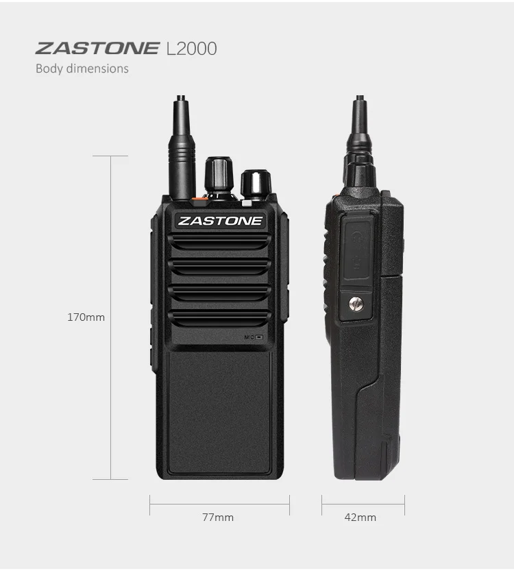 Imagem -03 - Zastone L2000 20w Walkie-talkie Uhf Rádio em Dois Sentidos Rádio Ham 4000mah de Alta Potência Walkie-talkie 20km 2023 Novo