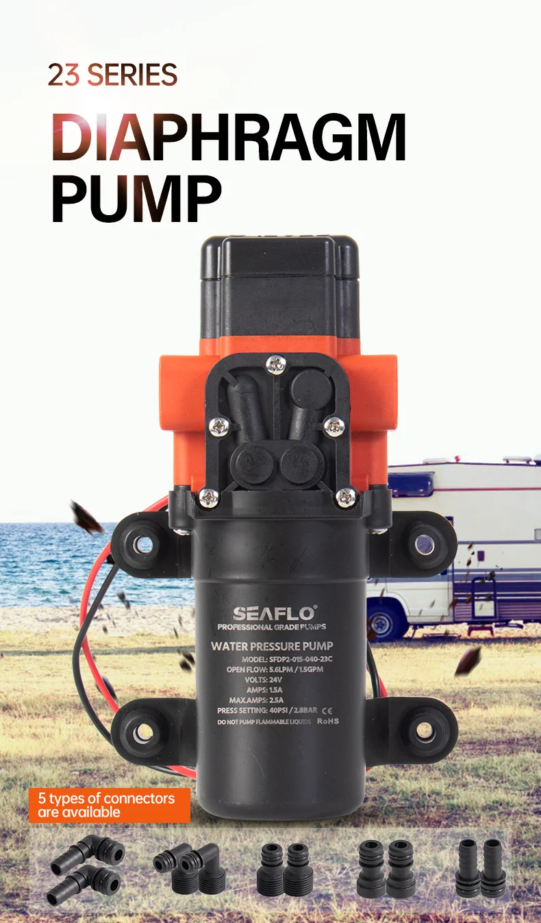 SEAFLO 12V Marine Water Pump Diaphragm Self Priming Pump Boat Accessories Showers Toilets Water Transfer Motor for RV Caravan
