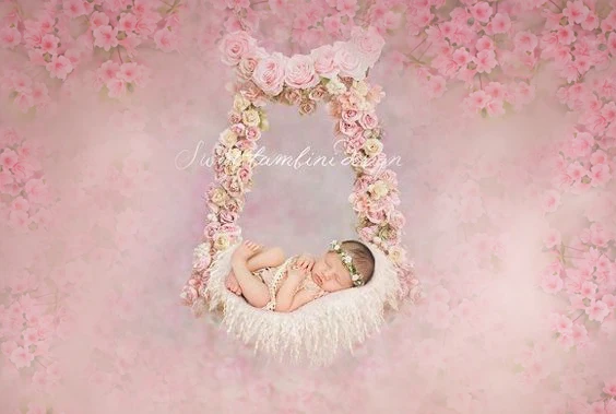 Neugeborenen-Hintergrund für Fotografie, Babyparty, Geburtstag, Fotoshooting, Hintergrund, Blumen, Fototelefone, Fotozone