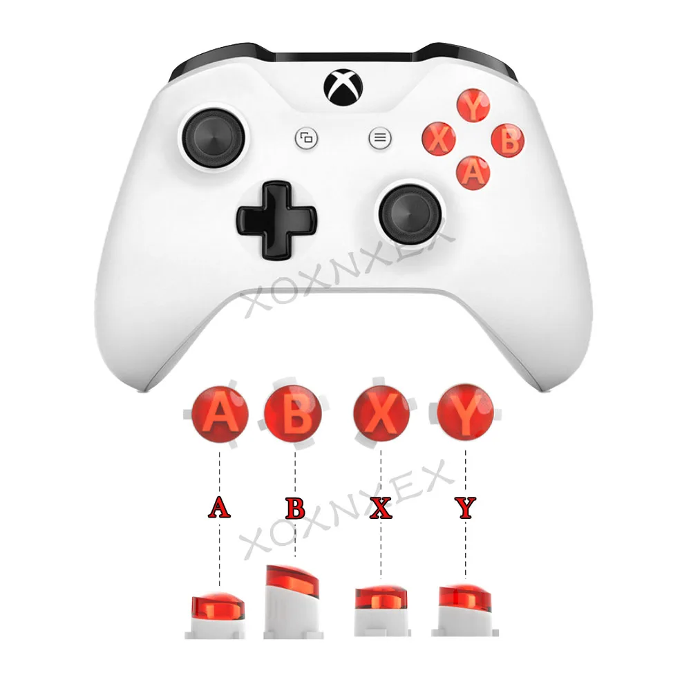 For Xbox One Controller ABXY Buttons Mod Kit For X BOX One Slim X box Elite Gamepads 10 Colors Transparent Repair Part