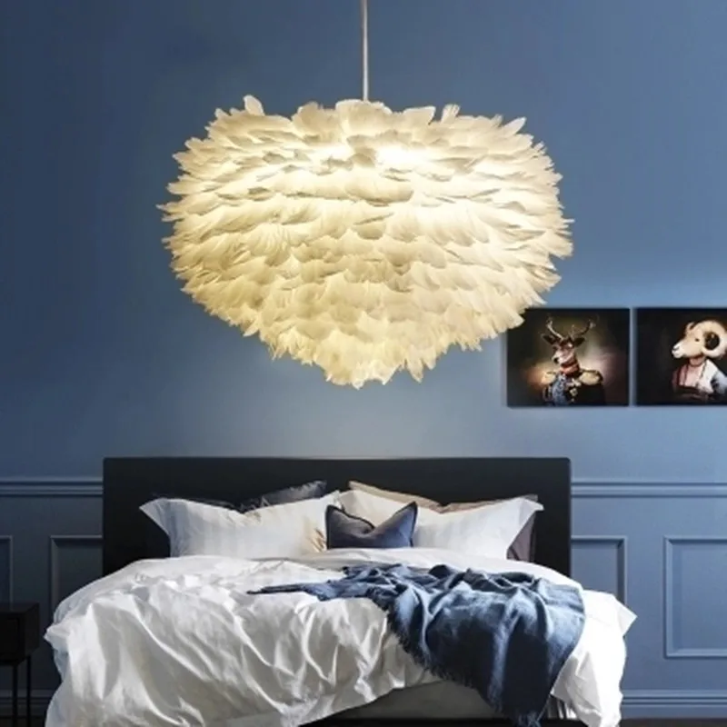 

Feather Pendant Lights LED Hanglamp Pendant Lamp Nordic Design Lustre Art dine room decor lamp Dining Kitchen Light Fixtures