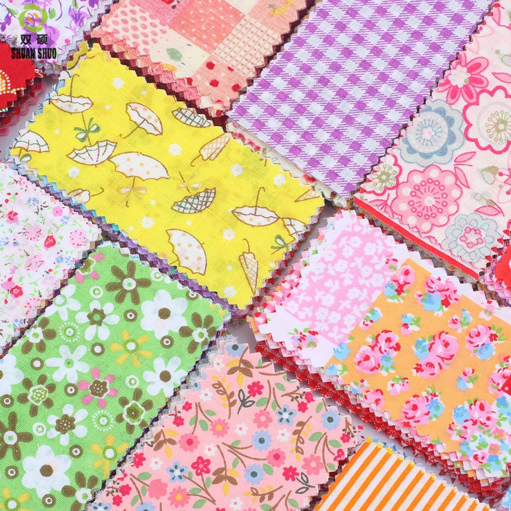 5*9CM Random Color Thin Charm Packs Patchwork Cotton Fabric No Repeat Design Tissue DIY Sewing  100 pcs/lot