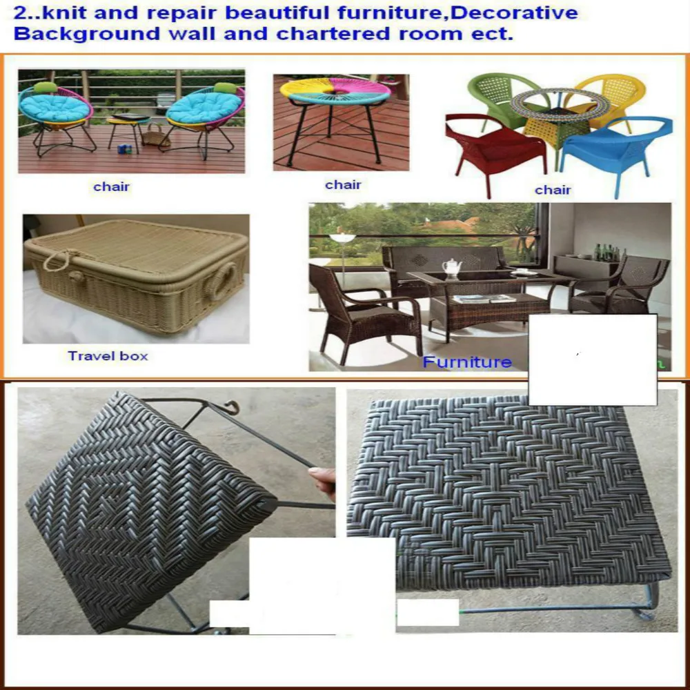 Wood Grain Color/brown Printing Gradient Flat Synthetic PE Rattan Weaving Material Plastic Rattan For Knit And Repair Chair Ect