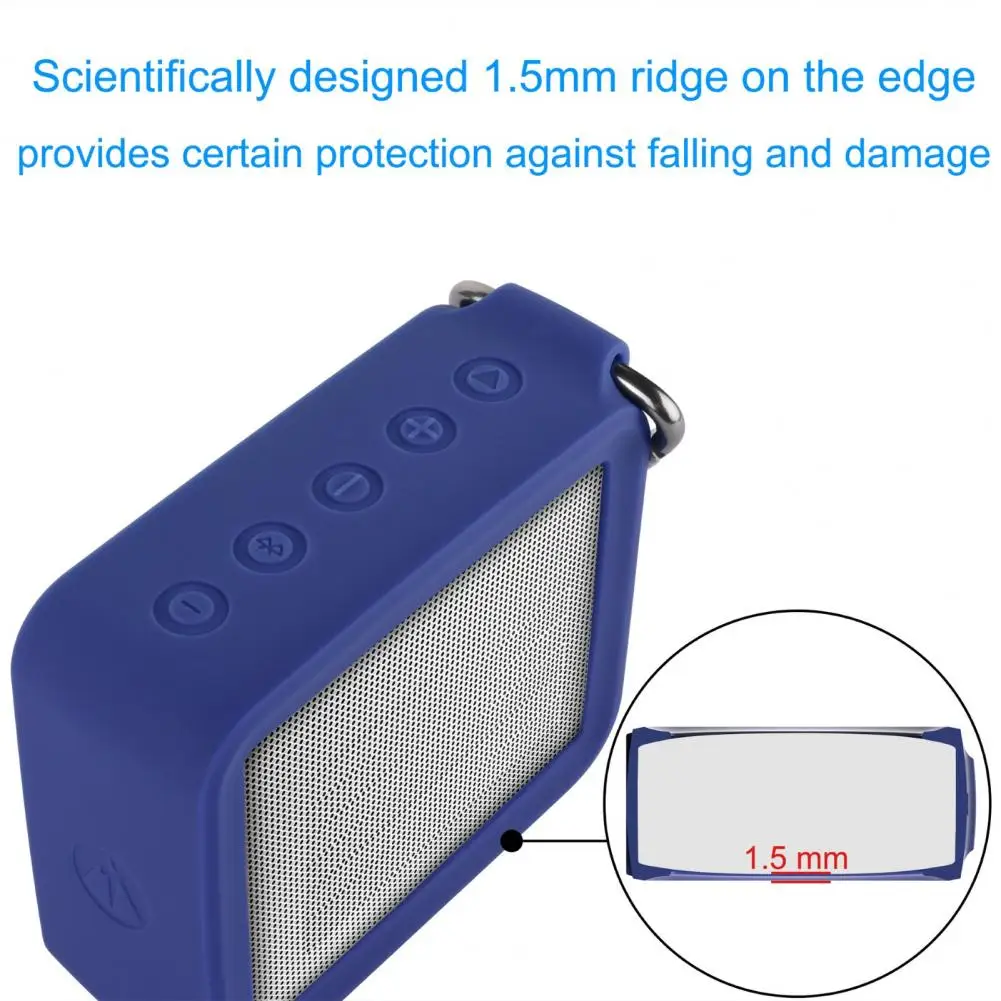 Protective Case Waterproof Anti-impact Bluetooth-compatible Speaker Silicone Protective Cover with Buckle for JBL/GO2