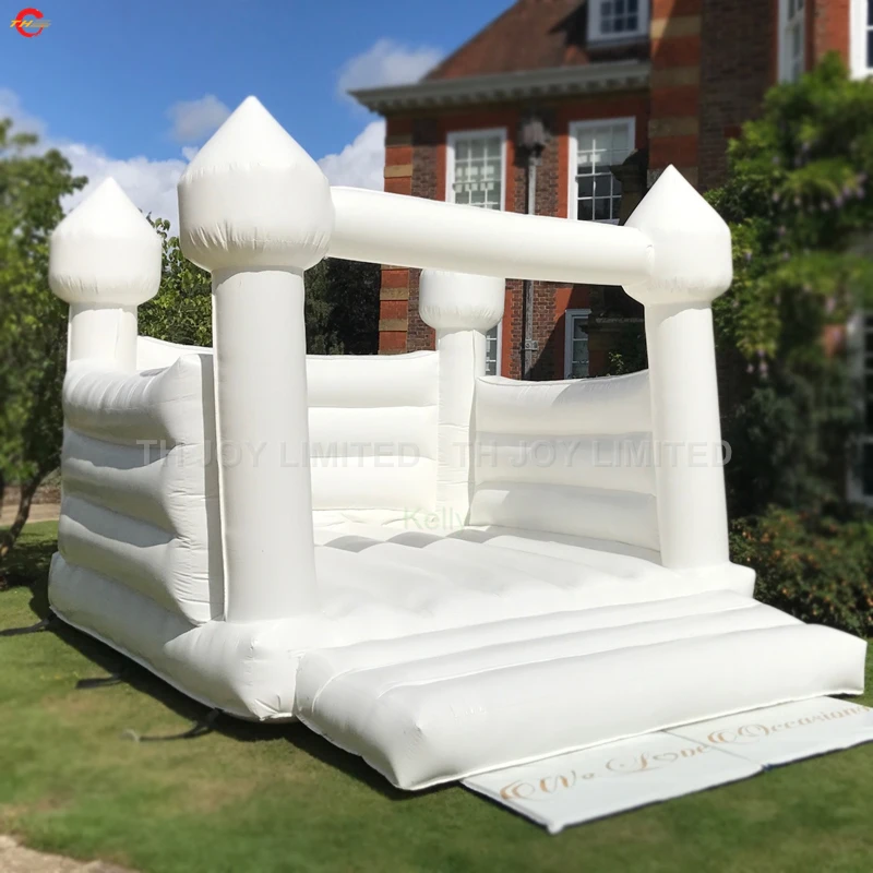 

13x13ft White Pvc Tarpaulin Material Inflatable Wedding Bouncer Air Moonwalk Bouncy Castle Jumping House with Blower