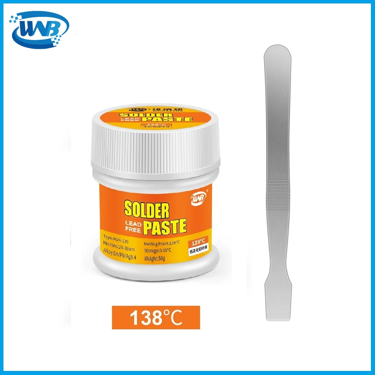 

WNB 50g Lead-free Sn42/Bi58 Solder Tin Paste Melting Point 138℃ Soldering Paste Welding Cream For SMD PCB Circuit Board Repair