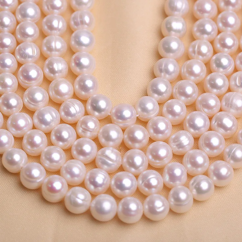 MADALENA SARARA  9-10mm Round Shape Promotion Bargain Freshwater Pearl Strand For DIY Jewelry Making Women Necklace 40-41cm