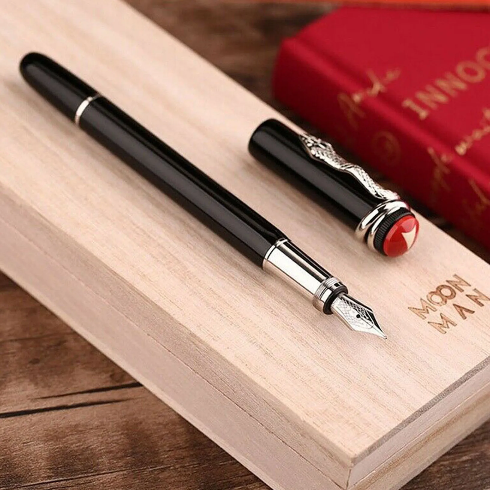 F9ปากกาโลหะงูแมงมุมลูกสูบF Nib 0.5มม.ปากกาของขวัญ