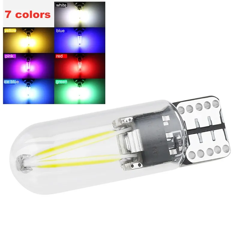1PC W5W T10 LED Car Reading Light Dome Lamp Glass Filament Auto Automobiles Turn Signal Bulb Car Styling