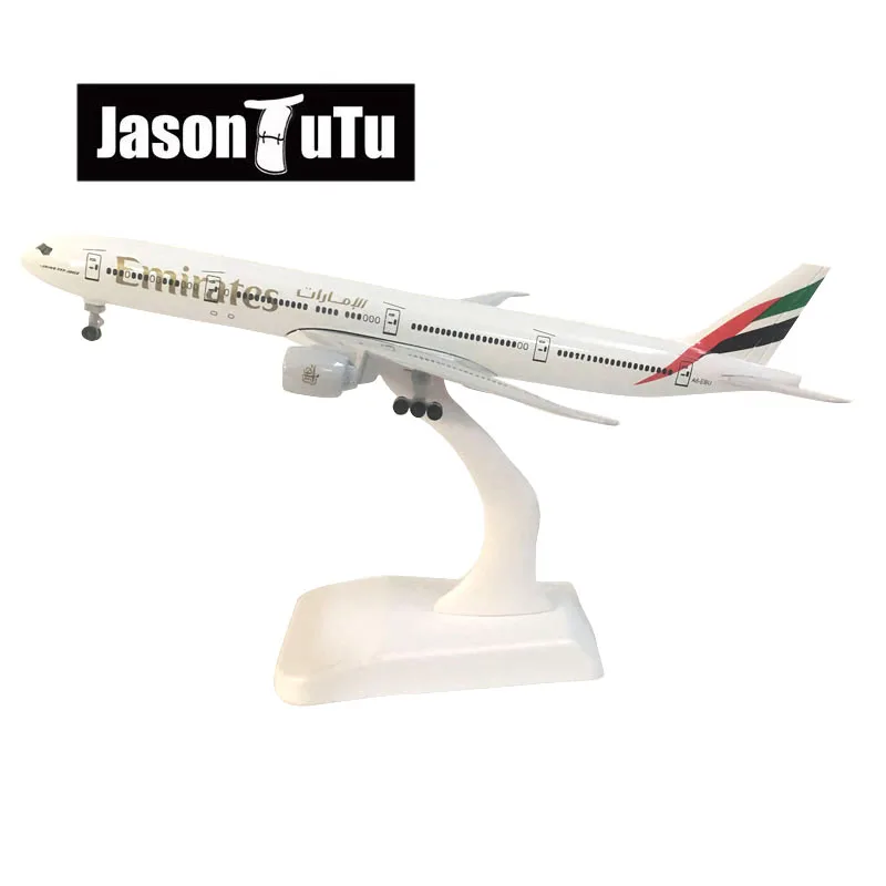 JASON TUTU 20cm United Arab Emirates Boeing 777 Airplane Model Plane Model Aircraft Diecast Metal 1/300 Scale Planes Drop shippi