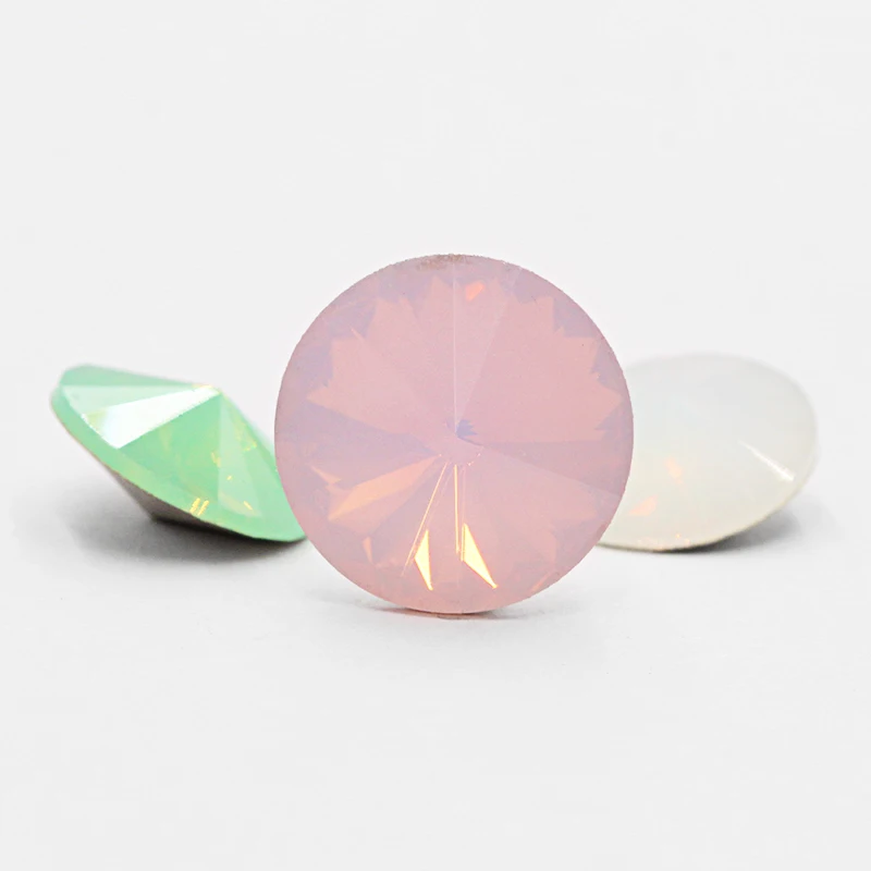 10/12/14mm Rivoli Round Opal Rhinetone Handmade Crafts Jewelry Accessories Diy Crafts Pointback Crystal Pacific Rose Water Opal