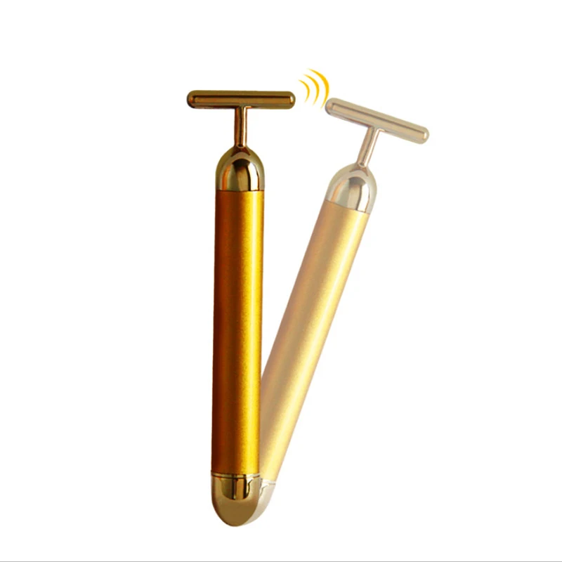 Beauty Bar 24K Gold Face Lift Firming Massager Pulse Energy Facial Roller Massage Wrinkle Treatment Skin Tightening Anti-Wrinkle