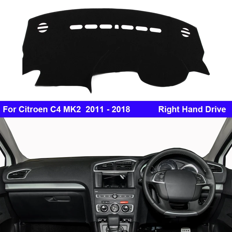 Car Dashboard Cover Dash Mat Carpet Cape For Citroen C4 MK2  2011 - 2018 LHD RHD Sunshade Anti-sun 2017 2016 2015 2014 2013 2012
