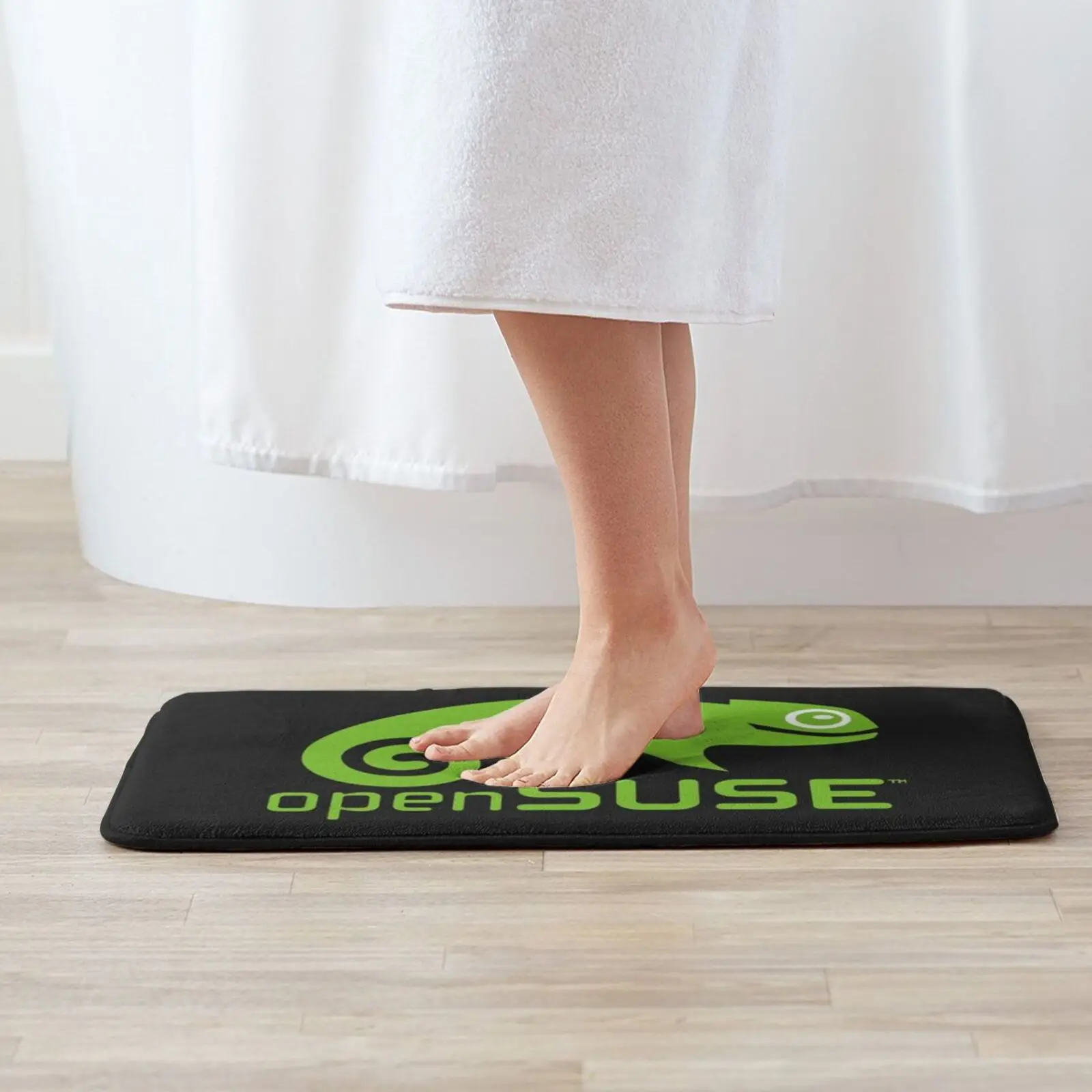 Opensuse Linux Entrance Door Mat Bath Mat Rug Opensuse Lizard Logo Green Computer Programming Development Suse Linux