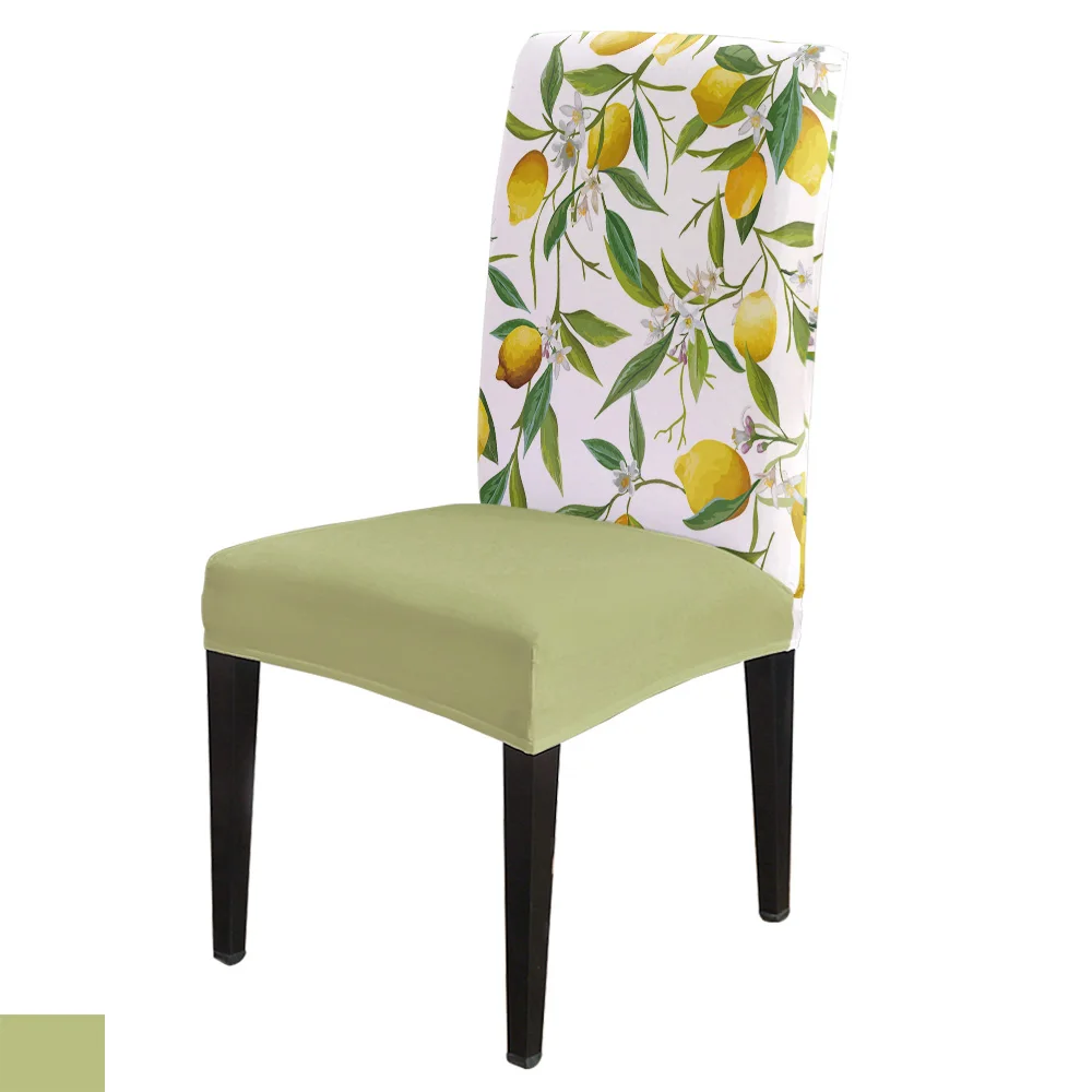 Dining Chair Covers Plant Lemon Flowers  Chair Cover Spandex Elastic Chair Cover Hotel Wedding Supplies