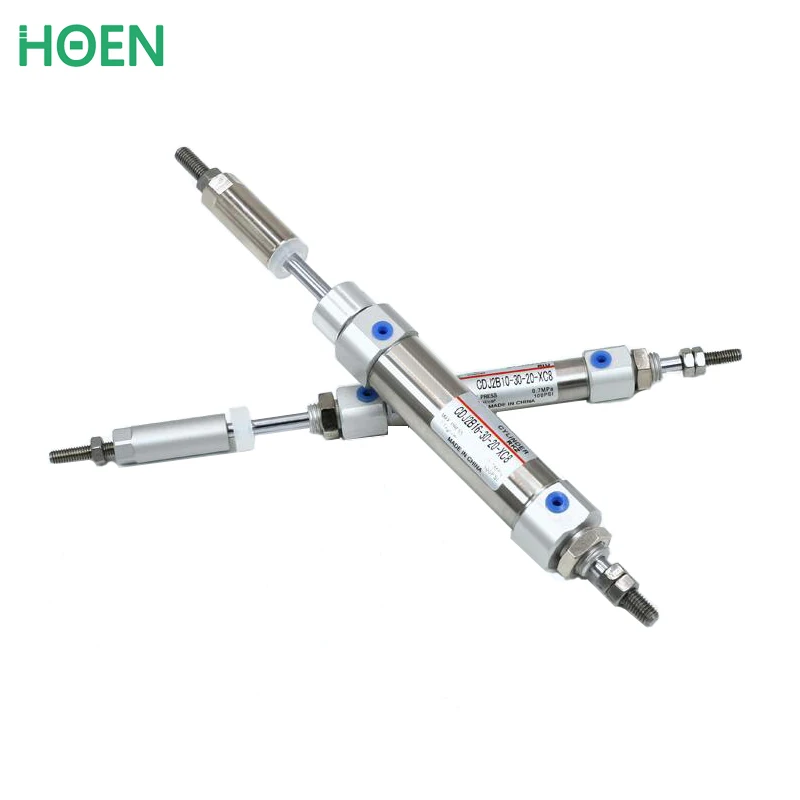 PBJ Pen size Adjustable Stroke Cylinder 16 20mm Bore Double Acting Single Rod Adjustable Extension Pneumatic Cylinder CDJ2B-XC8
