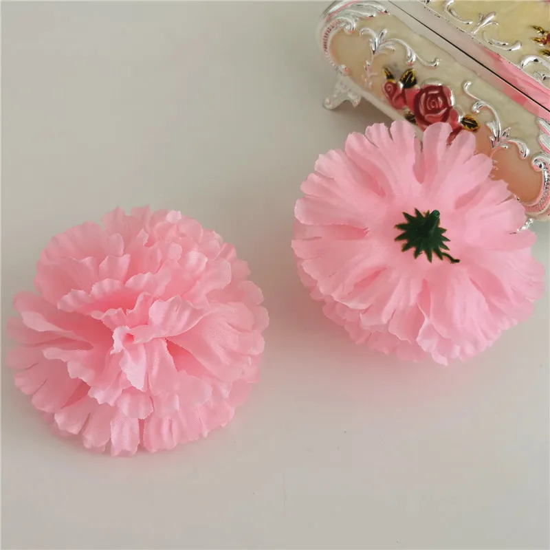 100pcs 9cm 16Colors Fabric Artificial Carnation Silk Flower Heads DIY Accessories Arch Flowers Wedding Flower Vine Decoration