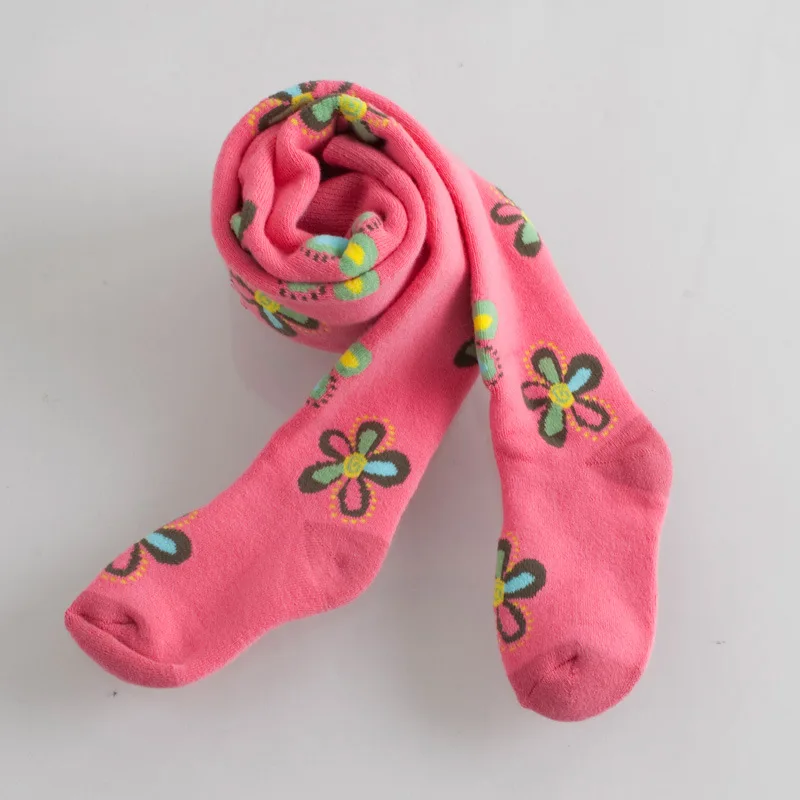 1Pcs/LOT Baby Girl Tights Winter Thicken Printed Children Pantyhose Stockings Knee High Flower Kids pattern