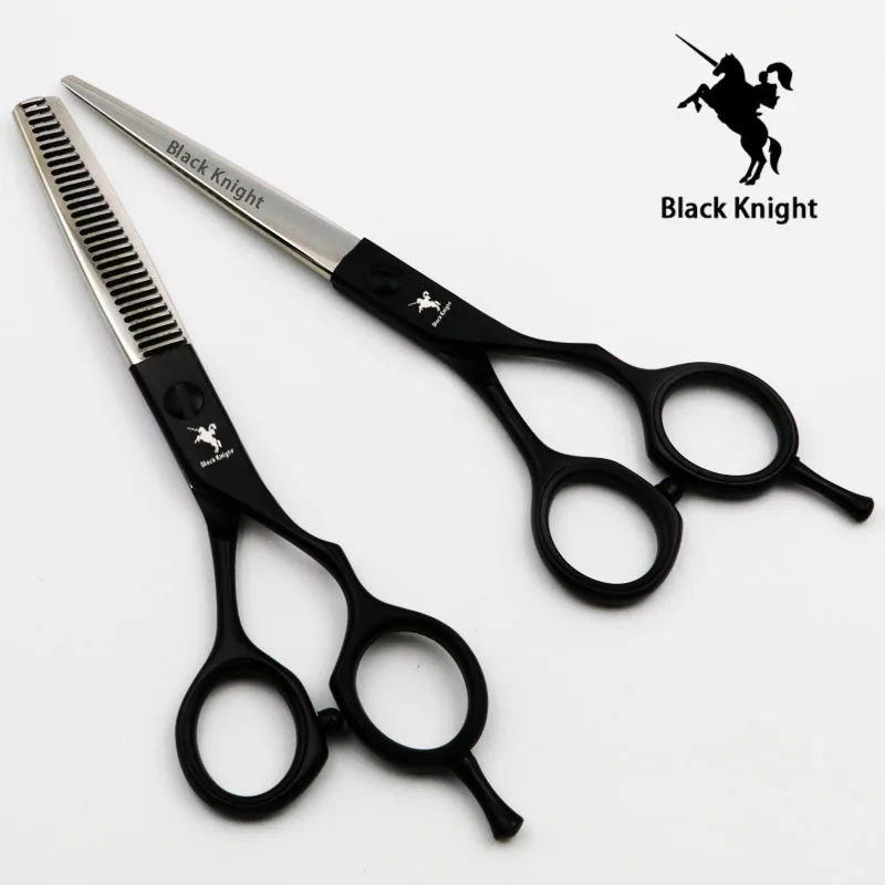 Black Knight 6 Inch Professional Hairdressing Scissors Set Barber Hair Scissors Cutting and Thinning Shears