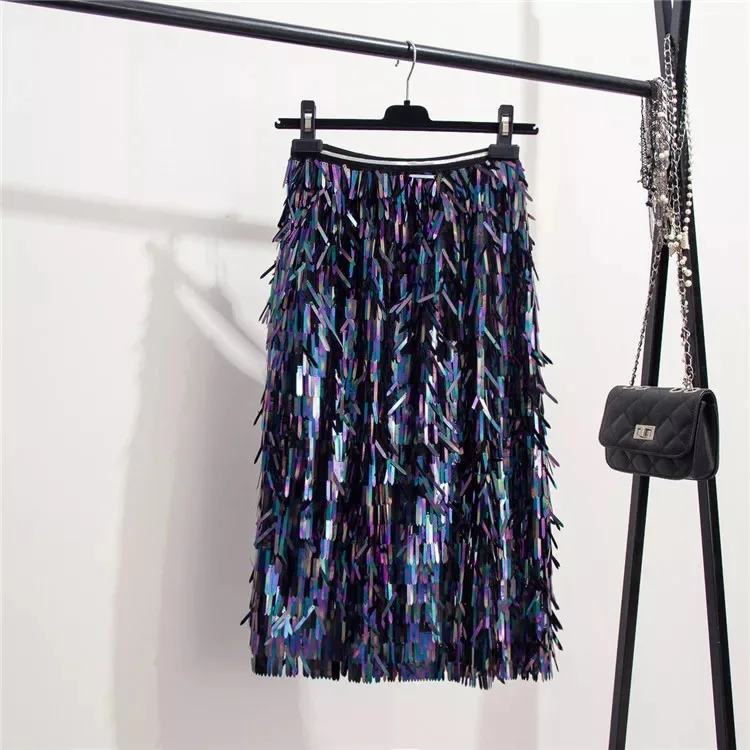 マーウィン-女性のためのスカート,秋,冬,スパンコール,ファッショナブル,膝丈,セクシー,クラブ,クリスマス,新しいコレクション