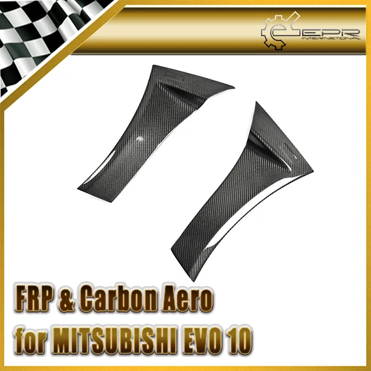 VRS Style Wide Version Carbon Fiber Side Air Panel Glossy Finish Fender Vent Duct Cover Kit For Mitsubishi Evolution X EVO 10