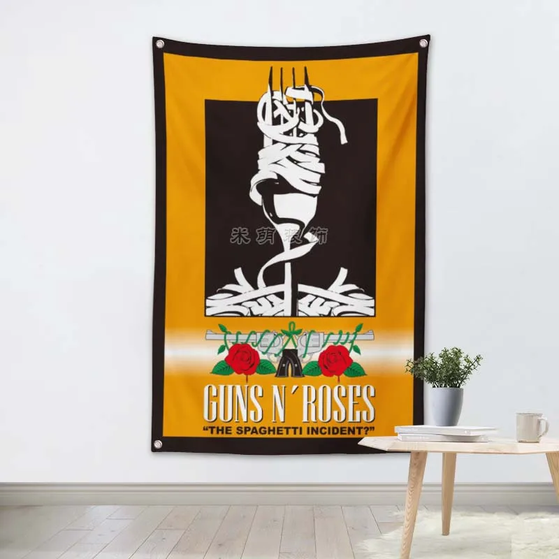 

GUNS N'ROSES Rock Band Poster wall sticker Hanging Art Waterproof Cloth Polyester Fabric Flags banner Bar Cafe Hotel Decor