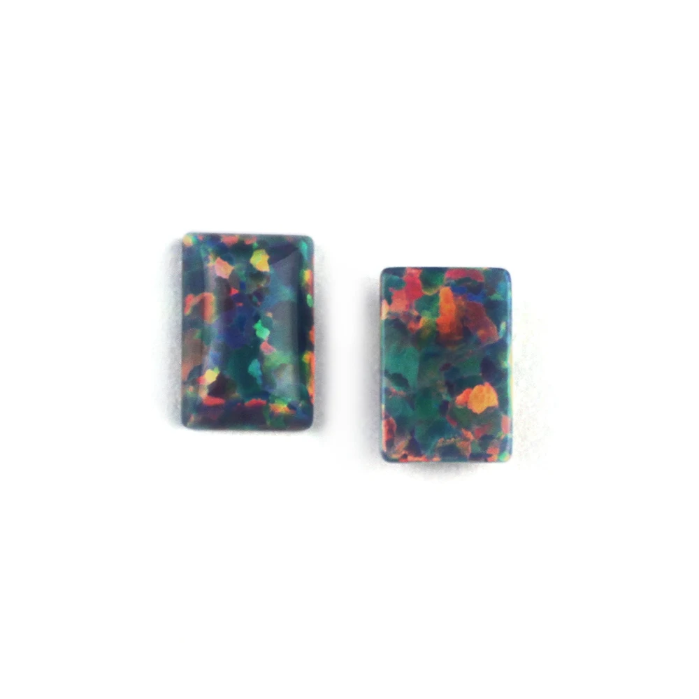 

20pcs/lot Hot Sale Rectangle Cabochon Flat Bottom Synthetic OP78 Loose Cabochon Opal Gems For Necklace