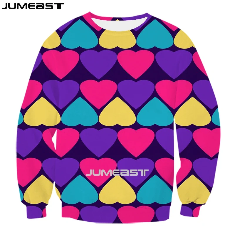 

Jumeast Men Women 3D Sweatshirt Lattice Shape Oversized Streetwear Fashion Long Sleeve T Shirt Spring Autumn Pullover Tops Tees