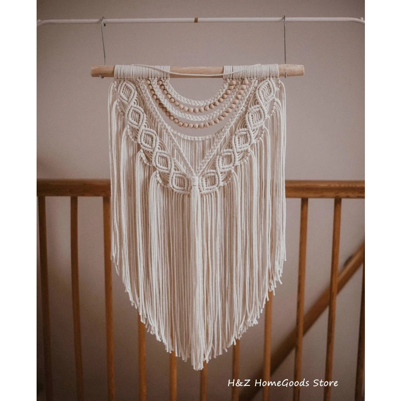 Elegant Macrame Wall Hanging Ornament Bohemian Craft Decoration Gorgeous Tapestry For Home Bedroom Livingroom Room Decor