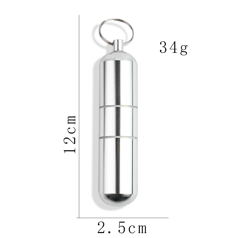 Waterproof Medicine Bottle Outdoor Sports Travel Portable Keychain Toothpick Holder Storage Box Mini Aluminum Alloy Storage Tank