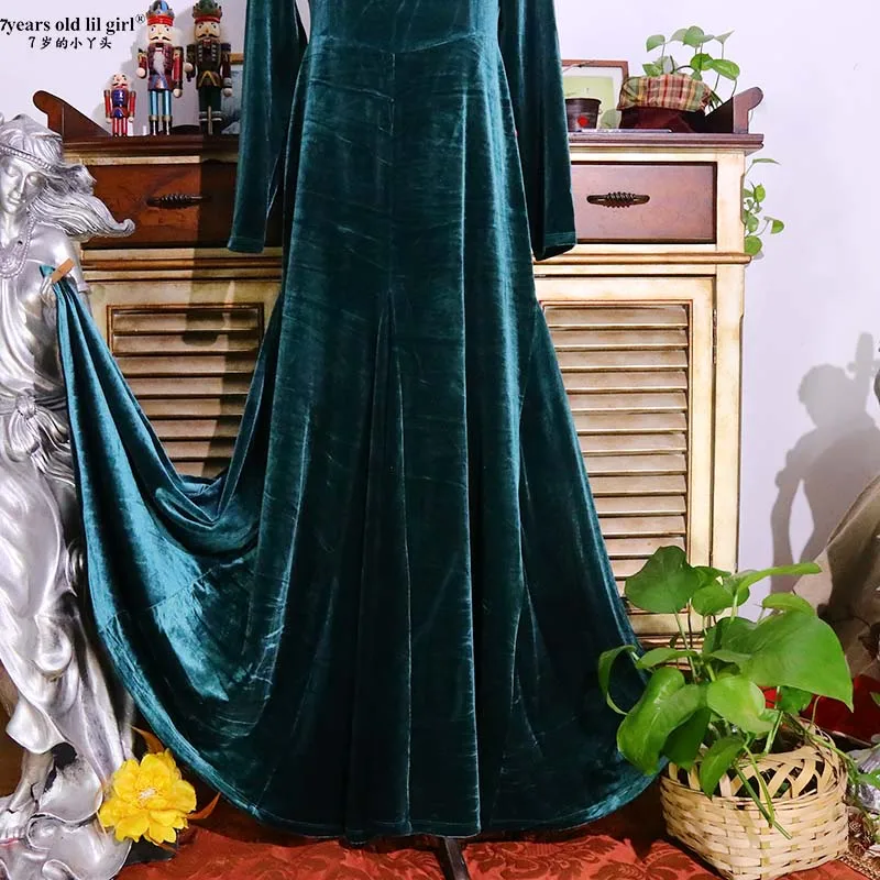 Vestido de baile flamenco vintage 2025 vestidos de noche con cuello em V GJ02