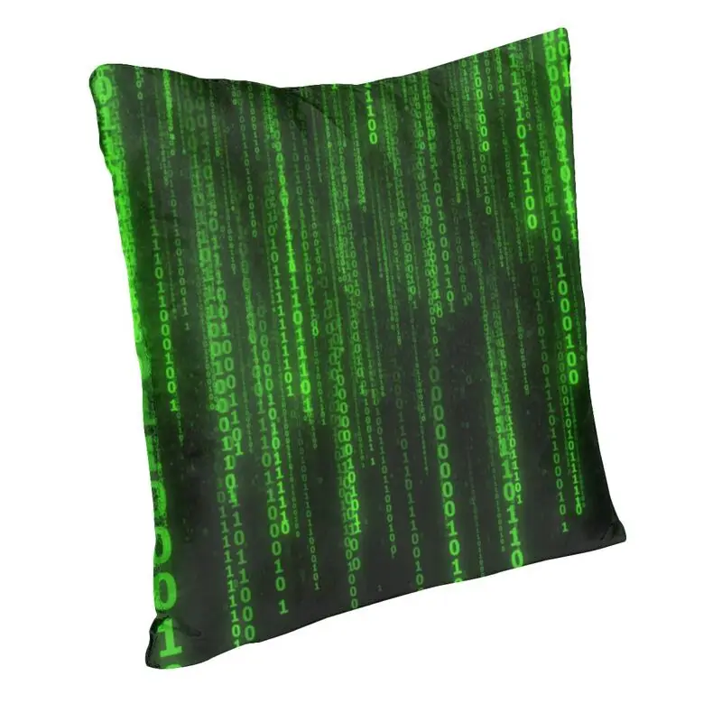 Matrix Green Code Password Cushion Cover Sofa Home Decor Computer Hacker Programmer Coding Square Throw Pillow Cover 45x45cm