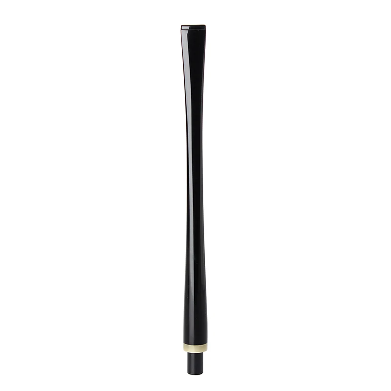 MUXIANG-Black Acrylic Mouthpiece, Tobacco Pipe Stem Replacement, Taper Shape, Long Straight, Fits 9mm Filters, Be0124