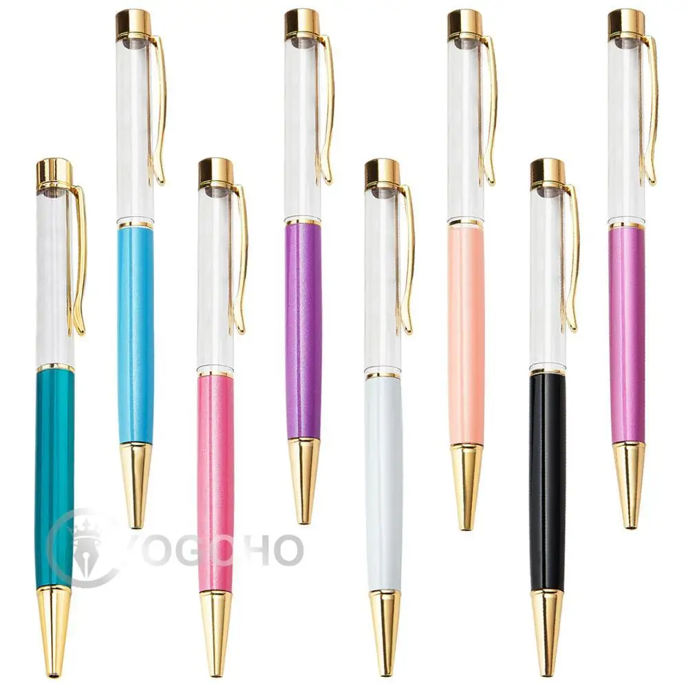 20pcs/lot The new metal ball crystal pen Creative DIY Hand Made Crystal Colored Ballpoint Pen Empty Pen Metal High Grade