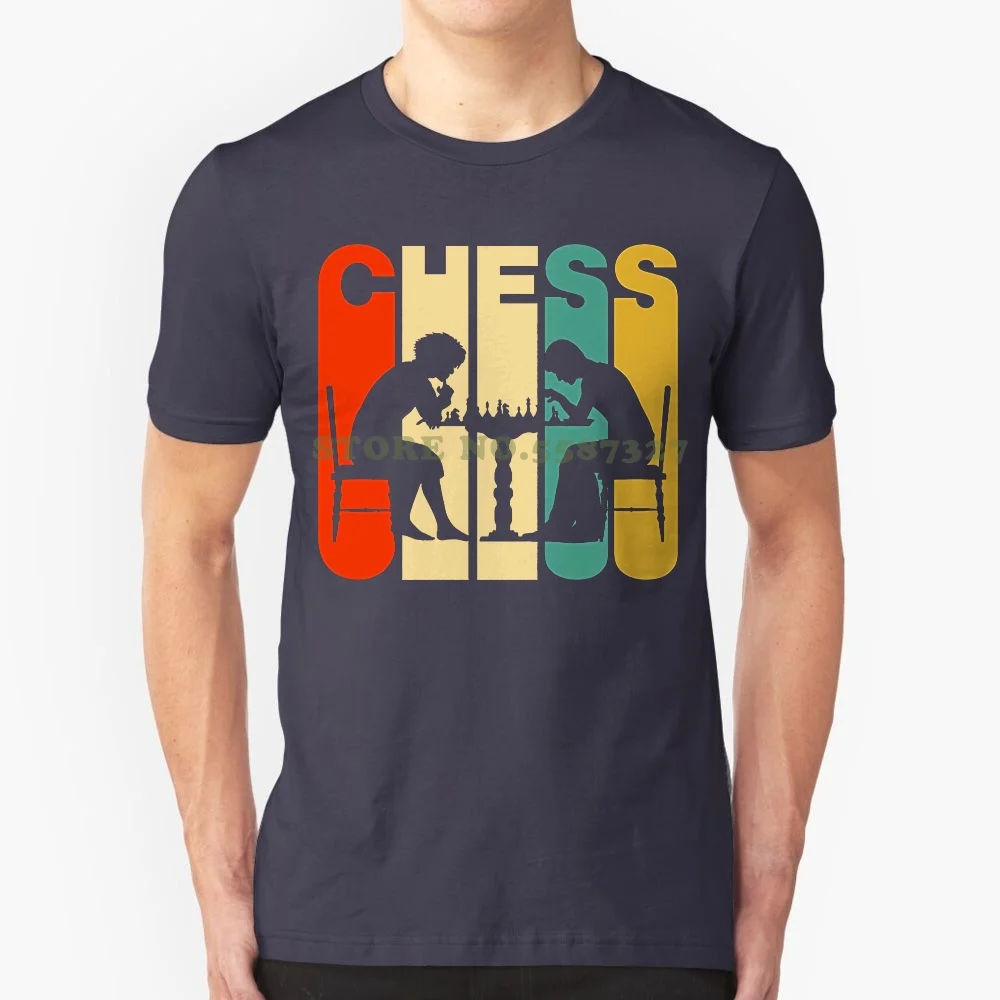 Good Quality Brand Cotton Shirt Summer Style Cool Shirts Vintage Style Chess Silhouette T Shirt