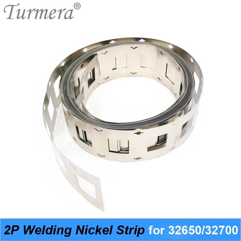 2 Meters Welding Nickel 32650 32700 2P 0.15mm* 42mm Pure Nickel Strip with Screw Hole for 32650 32700 Lifepo4 Battery Use Turmer