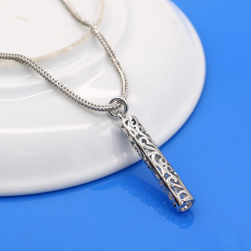 Minimalist Retro Tubular Pendant Chopin Chain Necklace Unisex Simple Fashion Fine Jewelry Accessory Daily Wear Gift