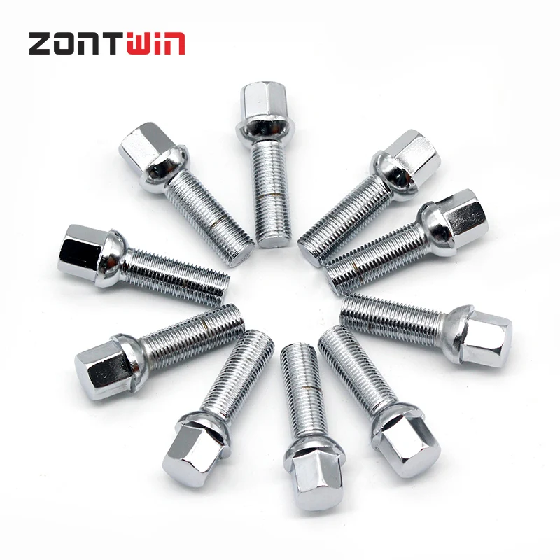 5pcs Car Alloy Wheel Nut Bolts Screw For BMW Benz VW Golf 5/6/7 CC Thread length 28/35/40/45/50mm M14x1.5 14x1.25 12x1.5 12x1.25