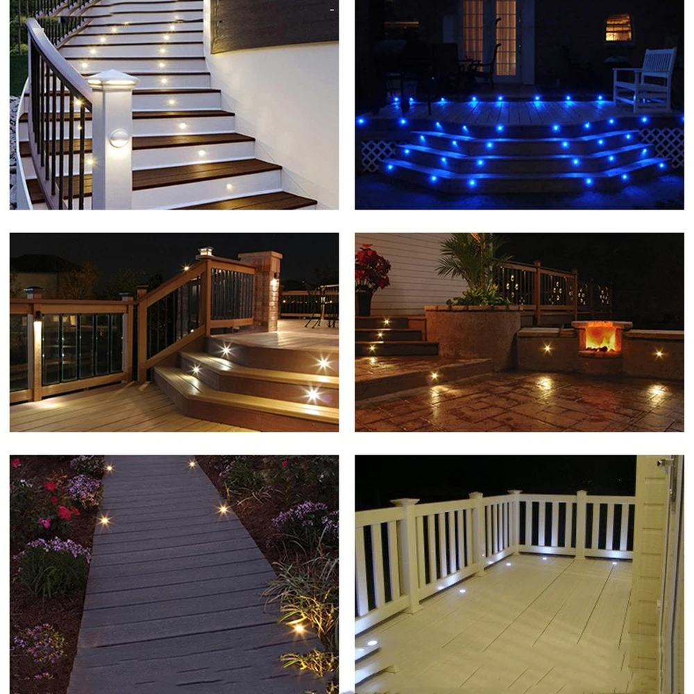 18pcs LED Deck Lamp IP67 Waterproof Underground Lamp 12V Recessed Landscape Spotlight Garden Pathway Step Deck Light with Driver