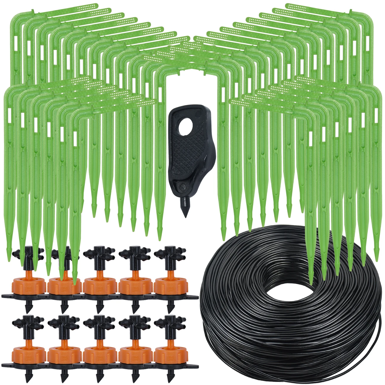 

Greenhouse Drip Irrigation 4-Way 3/5mm Drip Arrow 2-Way Green Transmitter Automatic Watering System for Pot Garden 10set/20set